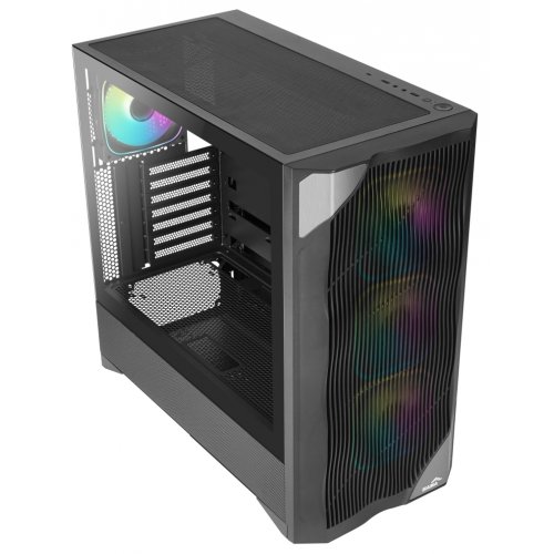 Корпус SAMA V42 без БЖ (V42-BKAMA4X1-GL) Black купити в Україні: Київ, Львів, Хмельницький, Тернопіль, Івано-Франківськ | Перевірка сумісності, низька ціна, відгуки, характеристики від TELEMART фото