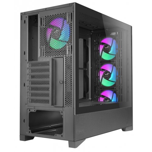 Корпус SAMA V42 без БЖ (V42-BKAMA4X1-GL) Black купити в Україні: Київ, Львів, Хмельницький, Тернопіль, Івано-Франківськ | Перевірка сумісності, низька ціна, відгуки, характеристики від TELEMART фото