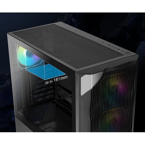 Корпус SAMA V42 без БЖ (V42-BKAMA4X1-GL) Black купити в Україні: Київ, Львів, Хмельницький, Тернопіль, Івано-Франківськ | Перевірка сумісності, низька ціна, відгуки, характеристики від TELEMART фото