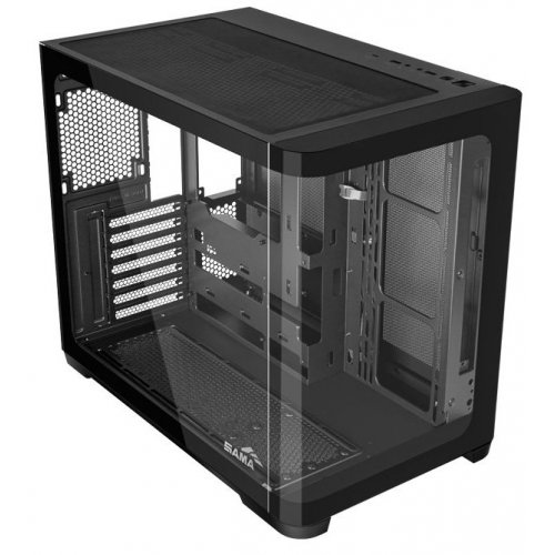 Корпус SAMA V60E без БП (V60E-BKADA0X1-GL) Black купить в Украине: Киев, Днепр, Харьков, Одесса  | Проверка совместимости, низкая цена, отзывы, характеристики от TELEMART фото