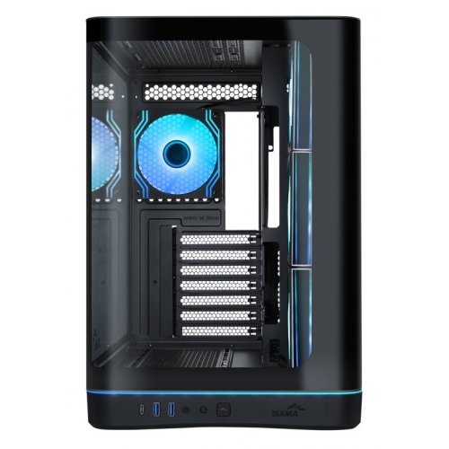 Корпус SAMA V62S без БЖ (V62S-BKADA4X1-GL) Black купити в Україні: Київ, Львів, Хмельницький, Тернопіль, Івано-Франківськ | Перевірка сумісності, низька ціна, відгуки, характеристики від TELEMART фото