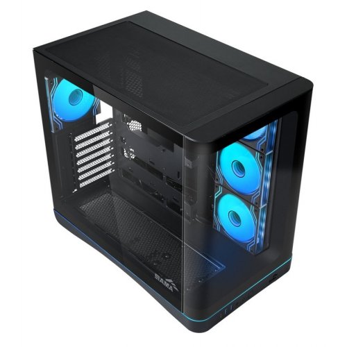 Корпус SAMA V62S без БЖ (V62S-BKADA4X1-GL) Black купити в Україні: Київ, Львів, Хмельницький, Тернопіль, Івано-Франківськ | Перевірка сумісності, низька ціна, відгуки, характеристики від TELEMART фото