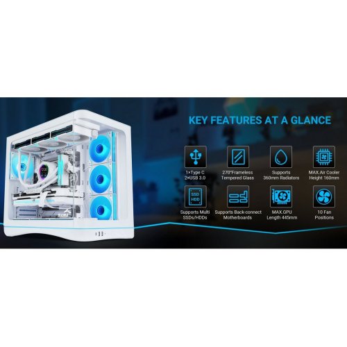 Корпус SAMA V62S без БЖ (V62S-BKADA4X1-GL) Black купити в Україні: Київ, Львів, Хмельницький, Тернопіль, Івано-Франківськ | Перевірка сумісності, низька ціна, відгуки, характеристики від TELEMART фото