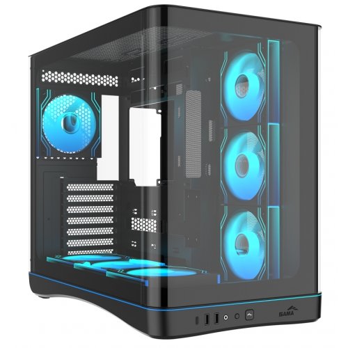 Корпус SAMA V62 без БП (V62-BKADA7X1-GL) Black купить в Украине: Киев, Днепр, Харьков, Одесса  | Проверка совместимости, низкая цена, отзывы, характеристики от TELEMART фото