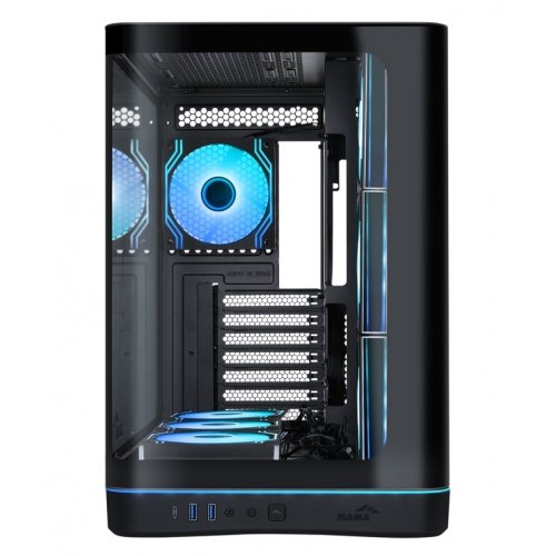 Корпус SAMA V62 без БП (V62-BKADA7X1-GL) Black купить в Украине: Киев, Днепр, Харьков, Одесса  | Проверка совместимости, низкая цена, отзывы, характеристики от TELEMART фото