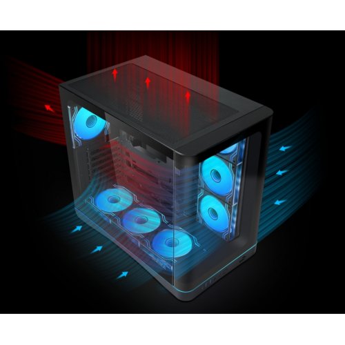 Корпус SAMA V62 без БП (V62-BKADA7X1-GL) Black купить в Украине: Киев, Днепр, Харьков, Одесса  | Проверка совместимости, низкая цена, отзывы, характеристики от TELEMART фото