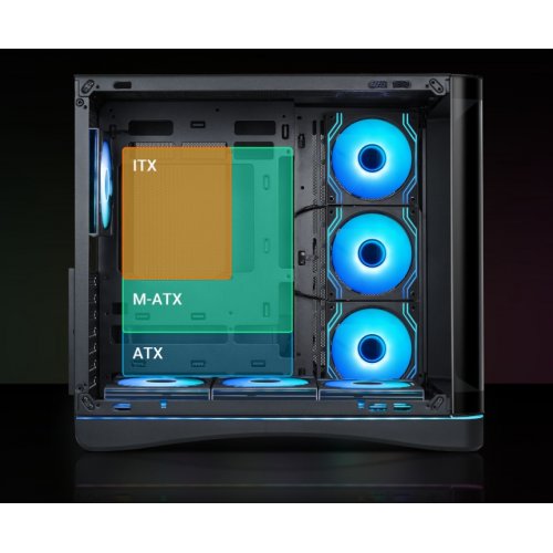 Корпус SAMA V62 без БП (V62-BKADA7X1-GL) Black купить в Украине: Киев, Днепр, Харьков, Одесса  | Проверка совместимости, низкая цена, отзывы, характеристики от TELEMART фото