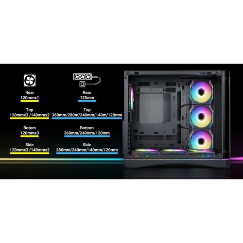 Корпус SAMA V62 без БП (V62-BKADA7X1-GL) Black купить в Украине: Киев, Днепр, Харьков, Одесса  | Проверка совместимости, низкая цена, отзывы, характеристики от TELEMART фото