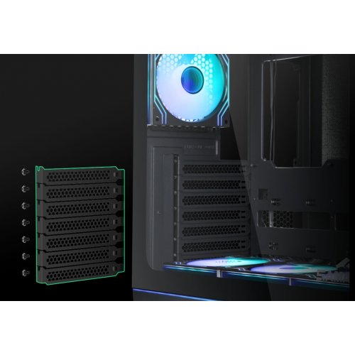 Корпус SAMA V62 без БП (V62-BKADA7X1-GL) Black купить в Украине: Киев, Днепр, Харьков, Одесса  | Проверка совместимости, низкая цена, отзывы, характеристики от TELEMART фото