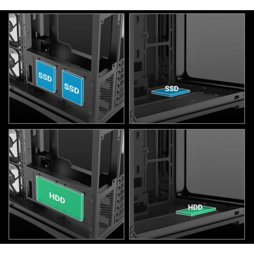 Корпус SAMA V62 без БП (V62-WHADA7X1-GL) White купить в Украине: Киев, Днепр, Харьков, Одесса  | Проверка совместимости, низкая цена, отзывы, характеристики от TELEMART фото