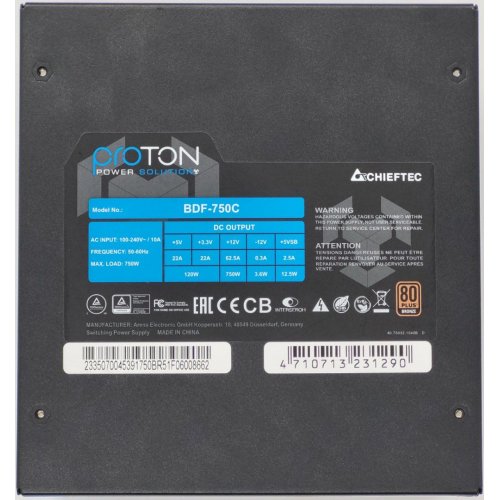 Блок питания CHIEFTEC Proton 750W (BDF-750C) (Восстановлено продавцом, 833187) купить в Украине: Киев, Днепр, Харьков, Одесса  | Проверка совместимости, низкая цена, отзывы, характеристики от TELEMART фото