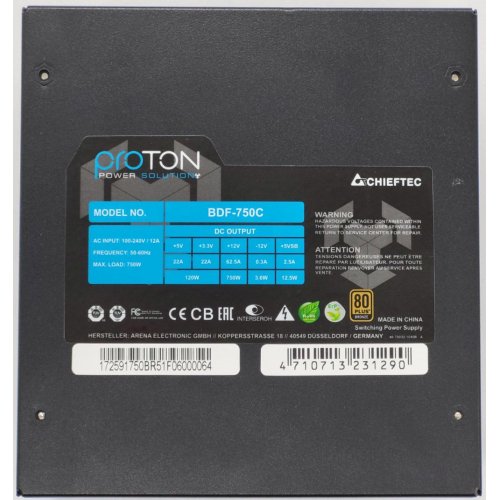 Блок питания CHIEFTEC Proton 750W (BDF-750C) (Восстановлено продавцом, 833191) купить в Украине: Киев, Днепр, Харьков, Одесса  | Проверка совместимости, низкая цена, отзывы, характеристики от TELEMART фото