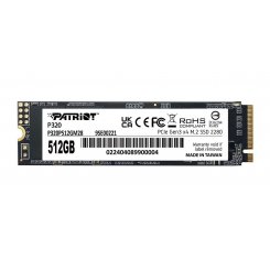 Ssd-диск Patriot P320 512GB M.2 (2280 PCI-E) NVMe x4 (P320P512GM28) (Відновлено продавцем, 833552)