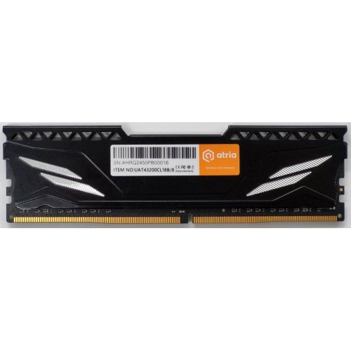 Озп ATRIA DDR4 8GB 3200Mhz Fly Black (UAT43200CL18B/8) (Відновлено продавцем, 833556) купити в Україні: Київ, Львів, Хмельницький, Тернопіль, Івано-Франківськ | Перевірка сумісності, низька ціна, відгуки, характеристики від TELEMART фото