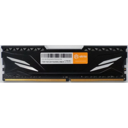 Озп ATRIA DDR4 8GB 3200Mhz Fly Black (UAT43200CL18B/8) (Відновлено продавцем, 833557) купити в Україні: Київ, Львів, Хмельницький, Тернопіль, Івано-Франківськ | Перевірка сумісності, низька ціна, відгуки, характеристики від TELEMART фото