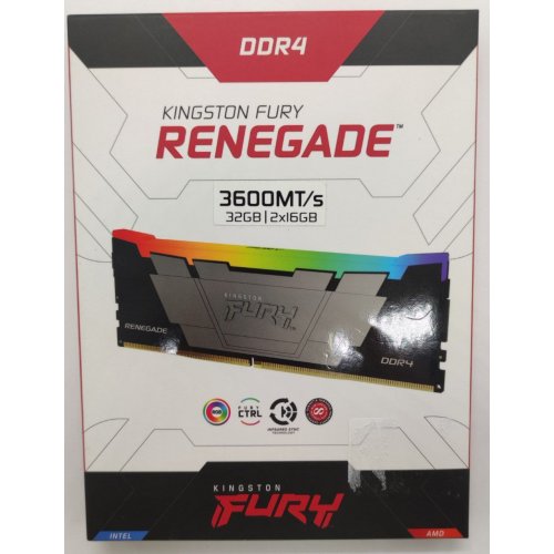 Озу Kingston DDR4 32GB (2x16GB) 3600Mhz FURY Renegade RGB Black (KF436C16RB12AK2/32) (Восстановлено продавцом, 833667) купить в Украине: Киев, Днепр, Харьков, Одесса  | Проверка совместимости, низкая цена, отзывы, характеристики от TELEMART фото