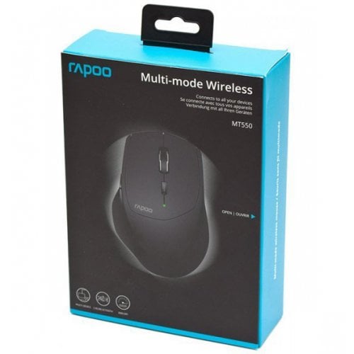 Купить Мышка Rapoo MT550 Wireless Multi-Mode Black - цена в Харькове, Киеве, Днепре, Одессе
в интернет-магазине Telemart фото