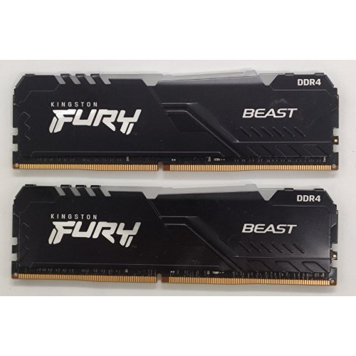 Озу Kingston DDR4 32GB (2x16GB) 3200Mhz FURY Beast RGB Black (KF432C16BB1AK2/32) (Восстановлено продавцом, 834050) купить в Украине: Киев, Днепр, Харьков, Одесса  | Проверка совместимости, низкая цена, отзывы, характеристики от TELEMART фото