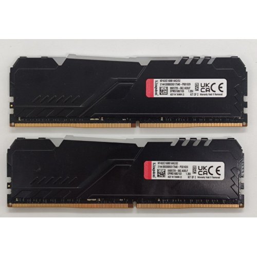 Озу Kingston DDR4 32GB (2x16GB) 3200Mhz FURY Beast RGB Black (KF432C16BB1AK2/32) (Восстановлено продавцом, 834050) купить в Украине: Киев, Днепр, Харьков, Одесса  | Проверка совместимости, низкая цена, отзывы, характеристики от TELEMART фото