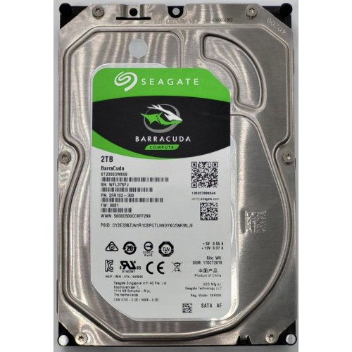 Жесткий диск Seagate BarraCuda 2TB 256MB 7200RPM 3.5" (ST2000DM008) (Восстановлено продавцом, 834071) купить в Украине: Киев, Днепр, Харьков, Одесса  | Проверка совместимости, низкая цена, отзывы, характеристики от TELEMART фото