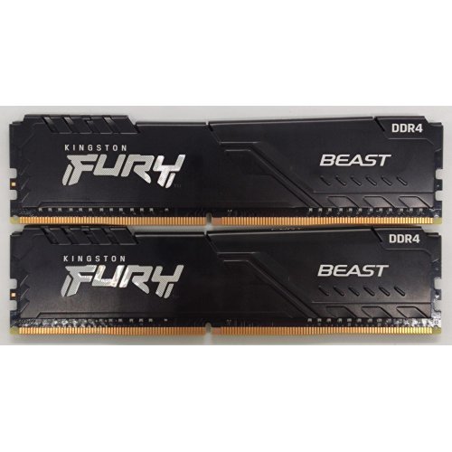 Озу Kingston DDR4 16GB (2x8GB) 3200Mhz FURY Beast Black (KF432C16BBK2/16) (Восстановлено продавцом, 834072) купить в Украине: Киев, Днепр, Харьков, Одесса  | Проверка совместимости, низкая цена, отзывы, характеристики от TELEMART фото
