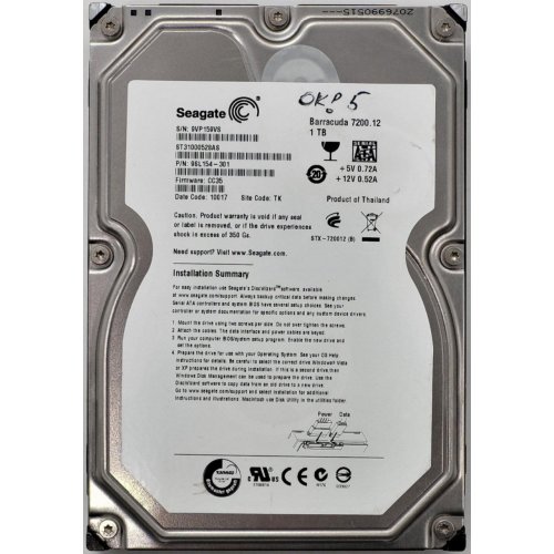 Жесткий диск Seagate Barracuda 7200.12 1TB 32MB 7200RPM 3.5" (ST31000528AS) (Восстановлено продавцом, 834074) купить в Украине: Киев, Днепр, Харьков, Одесса  | Проверка совместимости, низкая цена, отзывы, характеристики от TELEMART фото