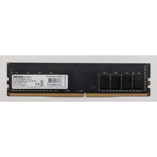 Озу AMD DDR4 4GB 2666Mhz (R744G2606U1S-U) (Восстановлено продавцом, 834273) купить в Украине: Киев, Днепр, Харьков, Одесса  | Проверка совместимости, низкая цена, отзывы, характеристики от TELEMART фото