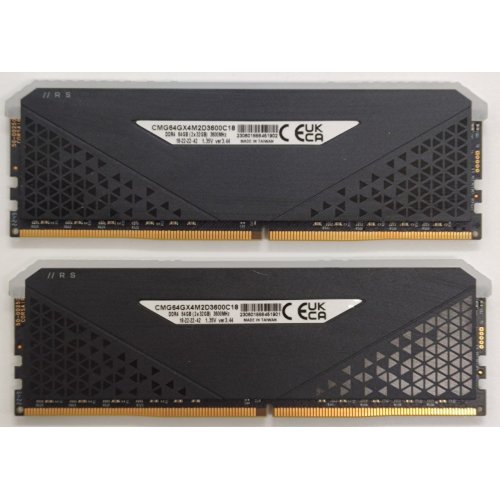 Озу Corsair DDR4 64GB (2x32GB) 3600Mhz Vengeance RGB RS (CMG64GX4M2D3600C18) (Восстановлено продавцом, 834424) купить в Украине: Киев, Днепр, Харьков, Одесса  | Проверка совместимости, низкая цена, отзывы, характеристики от TELEMART фото