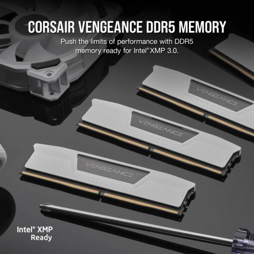ОЗУ Corsair DDR5 32GB (2x16GB) 6000Mhz Vengeance White (CMK32GX5M2B6000Z30W) купить в Украине: Киев, Днепр, Харьков, Одесса  | Проверка совместимости, низкая цена, отзывы, характеристики от TELEMART фото