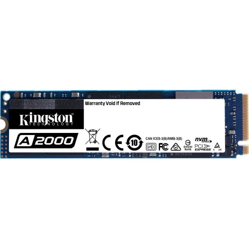 Ssd-диск Kingston A2000 3D NAND 500GB M.2 (2280 PCI-E) NVMe x4 (SA2000M8/500G) (Відновлено продавцем, 834679) купити в Україні: Київ, Львів, Хмельницький, Тернопіль, Івано-Франківськ | Перевірка сумісності, низька ціна, відгуки, характеристики від TELEMART фото