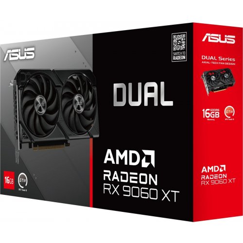 Уценка видеокарта Asus Radeon RX 9060 XT Dual 16384MB (DUAL-RX9060XT-16G) (Вскрытая упаковка, 835008) купить в Украине: Киев, Днепр, Харьков, Одесса  | Проверка совместимости, низкая цена, отзывы, характеристики от TELEMART фото
