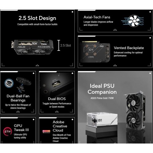 Уценка видеокарта Asus Radeon RX 9060 XT Dual 16384MB (DUAL-RX9060XT-16G) (Вскрытая упаковка, 835008) купить в Украине: Киев, Днепр, Харьков, Одесса  | Проверка совместимости, низкая цена, отзывы, характеристики от TELEMART фото