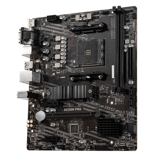 Уценка материнская плата MSI A520M PRO (sAM4, AMD A520) (Следы использования, 835022) купить в Украине: Киев, Днепр, Харьков, Одесса  | Проверка совместимости, низкая цена, отзывы, характеристики от TELEMART фото