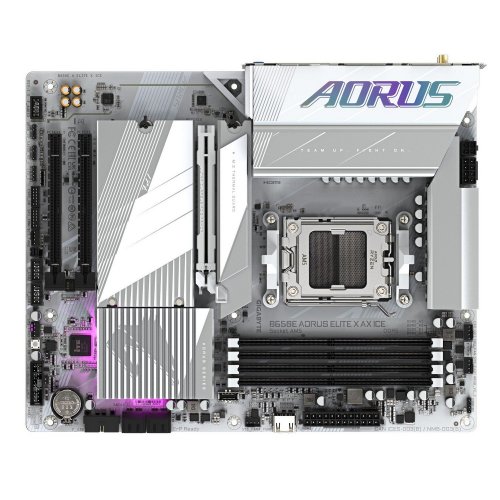 Уцінка материнська плата Gigabyte B650E AORUS ELITE X AX ICE (sAM5, AMD B650) (Сліди використання, 835032) купити в Україні: Київ, Львів, Хмельницький, Тернопіль, Івано-Франківськ | Перевірка сумісності, низька ціна, відгуки, характеристики від TELEMART фото