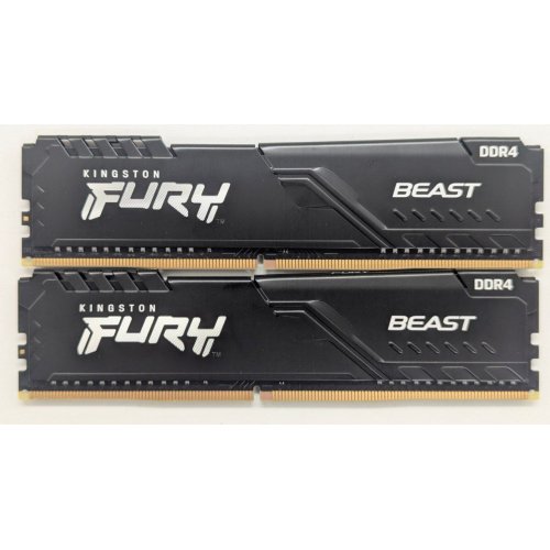 Озу Kingston DDR4 16GB (2x8GB) 3200Mhz FURY Beast Black (KF432C16BBK2/16) (Восстановлено продавцом, 835052) купить в Украине: Киев, Днепр, Харьков, Одесса  | Проверка совместимости, низкая цена, отзывы, характеристики от TELEMART фото