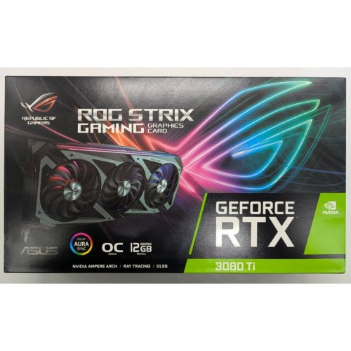 Видеокарта Asus ROG GeForce RTX 3080 Ti STRIX OC 12288MB (ROG-STRIX-RTX3080TI-O12G-GAMING) (Восстановлено продавцом, 835085) купить в Украине: Киев, Днепр, Харьков, Одесса  | Проверка совместимости, низкая цена, отзывы, характеристики от TELEMART фото