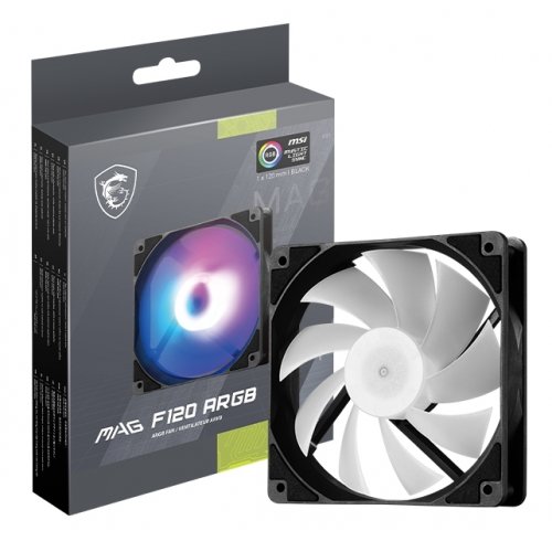 Кулер для корпуса MSI MAG F120 ARGB Black купити в Україні: Київ, Львів, Хмельницький, Тернопіль, Івано-Франківськ | Перевірка сумісності, низька ціна, відгуки, характеристики від TELEMART фото