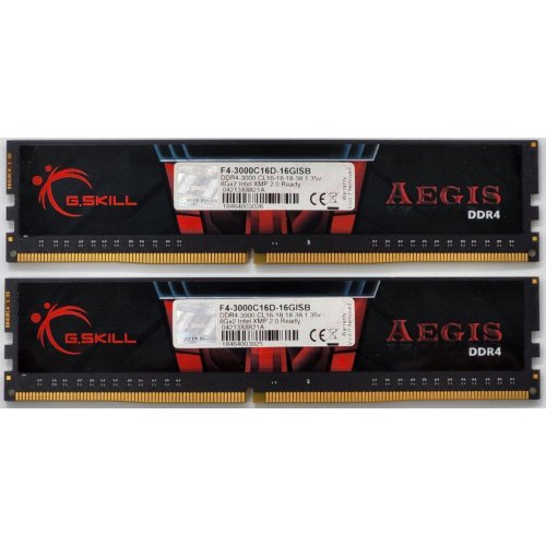 Озп G.Skill DDR4 16GB (2x8GB) 3000Mhz Aegis (F4-3000C16D-16GISB) (Відновлено продавцем, 835134) купити в Україні: Київ, Львів, Хмельницький, Тернопіль, Івано-Франківськ | Перевірка сумісності, низька ціна, відгуки, характеристики від TELEMART фото