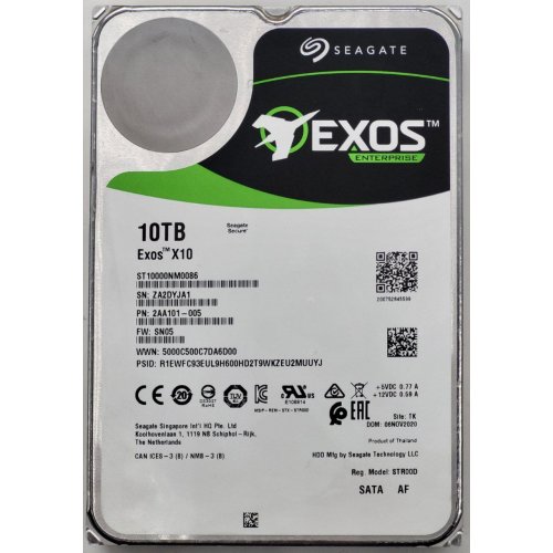 Жорсткий диск Seagate Enterprise Capacity 10TB 256MB 7200RPM 3.5" (ST10000NM0086) (Відновлено продавцем, 835157) купити в Україні: Київ, Львів, Хмельницький, Тернопіль, Івано-Франківськ | Перевірка сумісності, низька ціна, відгуки, характеристики від TELEMART фото