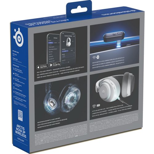 Наушники SteelSeries Arctis Nova 3P Wireless MultiPlatform (61687) White купить в Украине: Киев, Днепр, Харьков, Одесса  | Низкая цена, отзывы, характеристики от TELEMART фото