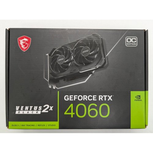 Видеокарта MSI GeForce RTX 4060 VENTUS 2X BLACK OC 8192MB (RTX 4060 VENTUS 2X BLACK 8G OC) (Восстановлено продавцом, 835329) купить в Украине: Киев, Днепр, Харьков, Одесса  | Проверка совместимости, низкая цена, отзывы, характеристики от TELEMART фото