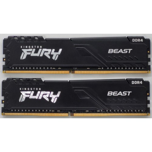 Озу Kingston DDR4 32GB (2x16GB) 3200Mhz FURY Beast Black (KF432C16BB1K2/32) (Восстановлено продавцом, 835499) купить в Украине: Киев, Днепр, Харьков, Одесса  | Проверка совместимости, низкая цена, отзывы, характеристики от TELEMART фото