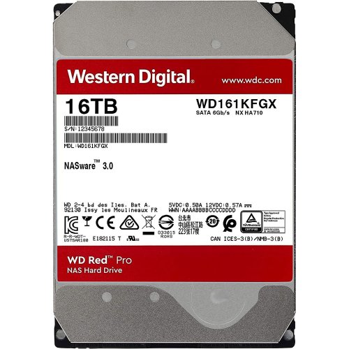 Жорсткий диск Western Digital Red Pro 16TB 512MB 7200RPM 3.5'' (WD161KFGX) (Відновлено продавцем, 835673) купити в Україні: Київ, Львів, Хмельницький, Тернопіль, Івано-Франківськ | Перевірка сумісності, низька ціна, відгуки, характеристики від TELEMART фото