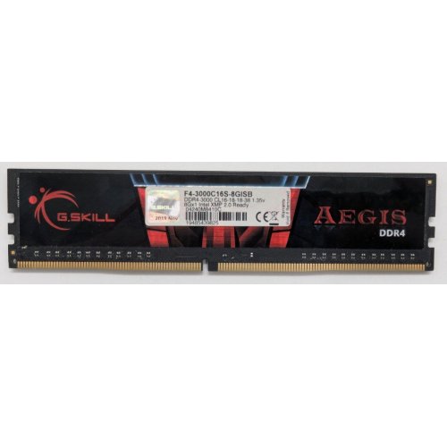 Озп G.Skill DDR4 8GB 3000Mhz Aegis (F4-3000C16S-8GISB) (Відновлено продавцем, 835711) купити в Україні: Київ, Львів, Хмельницький, Тернопіль, Івано-Франківськ | Перевірка сумісності, низька ціна, відгуки, характеристики від TELEMART фото