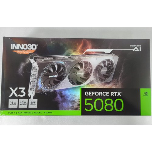 Уценка видеокарта Inno3D GeForce RTX 5080 X3 16384MB (N50803-16D7-176068N) (Повреждена упаковка, 835727) купить в Украине: Киев, Днепр, Харьков, Одесса  | Проверка совместимости, низкая цена, отзывы, характеристики от TELEMART фото