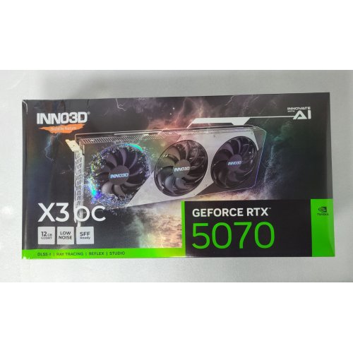 Уценка видеокарта Inno3D GeForce RTX 5070 X3 OC 12288MB (N50703-12D7X-195064L) (Повреждена упаковка, 835732) купить в Украине: Киев, Днепр, Харьков, Одесса  | Проверка совместимости, низкая цена, отзывы, характеристики от TELEMART фото