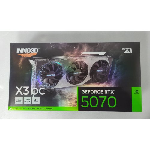 Уценка видеокарта Inno3D GeForce RTX 5070 X3 OC 12288MB (N50703-12D7X-195064L) (Повреждена упаковка, 835740) купить в Украине: Киев, Днепр, Харьков, Одесса  | Проверка совместимости, низкая цена, отзывы, характеристики от TELEMART фото
