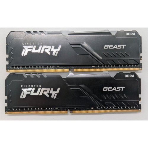 Озу Kingston DDR4 16GB (2x8GB) 3600Mhz FURY Beast RGB Black (KF436C17BBAK2/16) (Восстановлено продавцом, 835889) купить в Украине: Киев, Днепр, Харьков, Одесса  | Проверка совместимости, низкая цена, отзывы, характеристики от TELEMART фото
