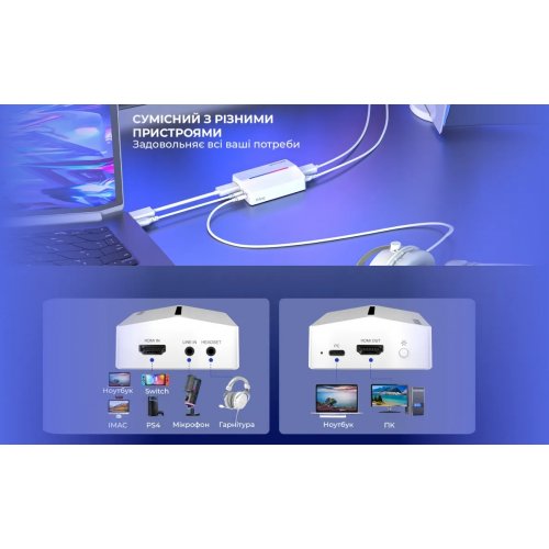 Устройство видеозахвата Fifine V3 White купить в Украине: Киев, Днепр, Харьков, Одесса  | Низкая цена, отзывы, характеристики от TELEMART фото