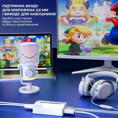 Устройство видеозахвата Fifine V3 White купить в Украине: Киев, Днепр, Харьков, Одесса  | Низкая цена, отзывы, характеристики от TELEMART фото